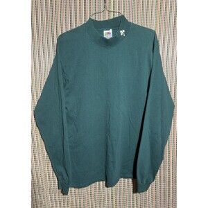 Vintage 90s Mens Med Distressed Notre Dame University Clover Mock Neck T-Shirt